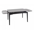 Стол обеденный SIGNAL SENTO белый лак/черный 120-180/80